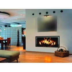 Inserto de chimenea de leña FM-IT-100 de 14.5kW con calor ventilado