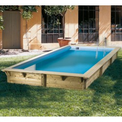 Piscine Bois Ubbink Sunwater 300x555 H140 Liner Bleu