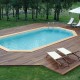 Piscine Bois Ubbink Océa 400X610 H130cm Liner Beige