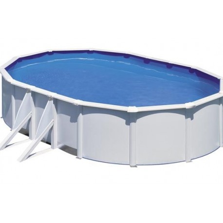 Piscine GRE Ovale Blanc Fidji 610×375x120 avec filtre à sable
