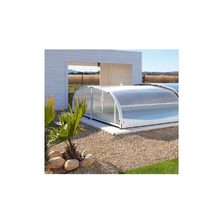 Abri de Piscine Cintrè Abrisol télescopique Malta prêt à poser pour piscine 600 x 300