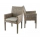 Fauteuil en Kubu Pieds Teck Teinté Gris KosyForm
