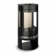 Round Wood Stove Ferlux Panoramic 8 kW on Central Stand