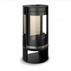 Poêle à Bois Rond Ferlux Elypse avec Bûcher 10 kW Panoramique