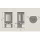 Round Wood Stove Ferlux Panoramic 8 kW on Central Stand