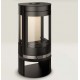 Round Wood Stove Ferlux Panoramic 8 kW on Central Stand