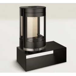 Round Wood Stove Ferlux Panoramic 8 kW on Central Stand