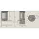 Runder Holzofen Ferlux Panoramic 8 kW auf Zentralständer