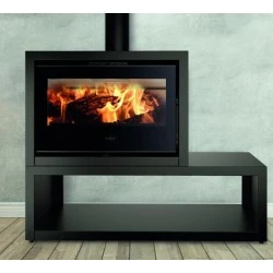 Insert à Bois Ferlux Galaxy 80 avec Meuble Panoramique 15 kW