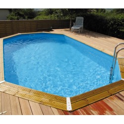 Piscine Bois Ubbink Azura 490x355 H130cm Liner bleu