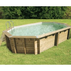 Piscine Bois Ubbink Azura 490x355 H130cm Liner beige