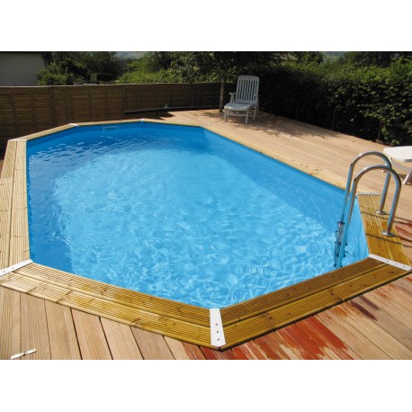 Piscine Bois Ubbink Azura 610x400 H120cm Liner bleu