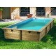 Pool Holz Sonnenwasser 550x300 H140cm Liner beige Ubbink