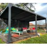 Bioklimatologische pergola Habrita 21,52 m2 met 2 gordijnen zijde 3,6m
