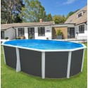 Runder oberirdischer Pool TOI Prestigio weiß 350x132 mit komplettem Kit