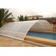 Cerramiento de piscina de altura media Refugio telescópico Madeira 12.76x6m listo para instalar