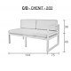 Salon de jardin Chenit aluminium Anthracite avec angle à droite Hevea