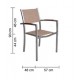 Set mesa de comedor y 6 sillones Camelia de aluminio natural con tejidos textiles de paja