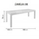 Mesa de jantar e 6 poltronas Camellia de alumínio natural com tecidos de palha têxtil