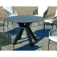 Set tavolo da pranzo e 6 poltrone Valonia Antracite con sedie in corda grigio Hevea