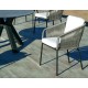 Set mesa de comedor y 6 sillones Valonia Antracita con sillas de cuerda gris Hevea