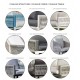 Set mesa de comedor y 6 sillones Valonia Antracita con sillas de cuerda gris Hevea