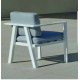 Salon de jardin Sofa Azores-8 Finition Blanc Tissus Gris Clair 5 places Hevea