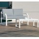 Muebles de jardín Geneva-7 Aluminio Blanco Tejidos Gris Claro 4 plazas Hevea