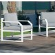 Muebles de jardín Geneva-7 Aluminio Blanco Tejidos Gris Claro 4 plazas Hevea