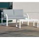 Muebles de jardín Geneva-7 Aluminio Blanco Tejidos Gris Claro 4 plazas Hevea