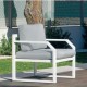 Muebles de jardín Geneva-7 Aluminio Blanco Tejidos Gris Claro 4 plazas Hevea