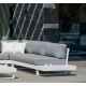 Mobili da giardino angolari Menfis-7 Aluminuim Bianco Grigio Chiaro Tessuti 4 a 6 posti Hevea