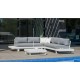 Mobili da giardino angolari Menfis-7 Aluminuim Bianco Grigio Chiaro Tessuti 4 a 6 posti Hevea