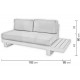 Mobili da giardino angolari Menfis-7 Aluminuim Bianco Grigio Chiaro Tessuti 4 a 6 posti Hevea