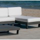 Garden furniture Angle Menfis-99 Aluminuim Anthracite Fabrics Alba Crudo 4 to 6 places Hevea