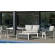 Mobili da giardino Geneva-7 Alluminio Bianco Grigio chiaro tessuti 4 posti Hevea