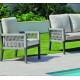 Muebles de jardín Habana -7 Aluminio Blanco Cuerda Gris 4 plazas Hevea