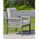 Muebles de jardín Habana -7 Aluminio Blanco Cuerda Gris 4 plazas Hevea