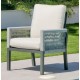 Muebles de jardín Habana -7 Aluminio Blanco Cuerda Gris 4 plazas Hevea