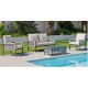 Muebles de jardín Habana -7 Aluminio Blanco Cuerda Gris 4 plazas Hevea