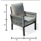 Muebles de jardín Habana -7 Aluminio Blanco Cuerda Gris 4 plazas Hevea