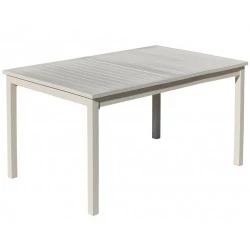 Table à Manger Extensible Palma 170-220X100 Aluminium Blanc Hevea