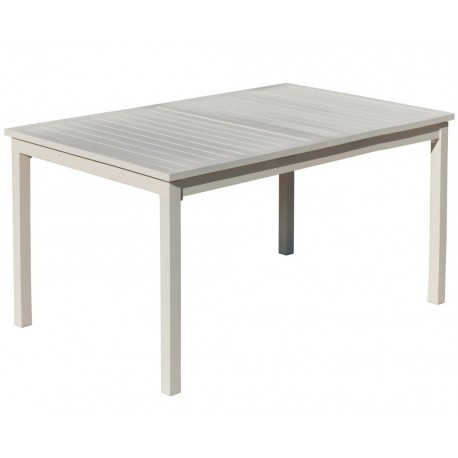 Table à Manger Extensible Palma 170-220X100 Aluminium Blanc Hevea