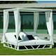 Lit à baldaquin de jardin Balinesa Aluminium Blanc 2 places Hevea