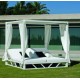 Lit à baldaquin de jardin Balinesa Aluminium Blanc 2 places Hevea