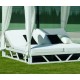 Lit à baldaquin de jardin Balinesa Aluminium Blanc 2 places Hevea