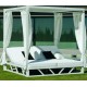 Lit à baldaquin de jardin Balinesa Aluminium Blanc 2 places Hevea