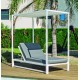Letto a baldacchino da giardino Texas Alluminio Bianco 1 posti Hevea