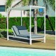 Lit à baldaquin de jardin Texas Aluminium Blanc 1 places Hevea