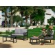 Tuinmeubelen Piave-7 Aluminium Antraciet en donkergrijze stoffen 4 plaatsen Hevea
